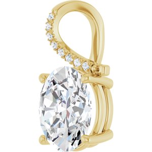 10K Yellow Gold 12x10 mm Oval Pendant Mounting – image 3