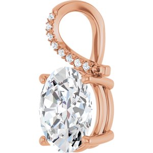 18K Rose Gold 12x10 mm Oval Pendant Mounting – image 3