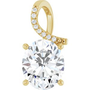 10K Yellow Gold 12x10 mm Oval Pendant Mounting
