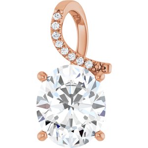 10K Rose Gold 12x10 mm Oval Pendant Mounting