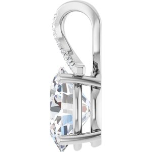 18K White Gold 12x10 mm Oval Pendant Mounting – image 5