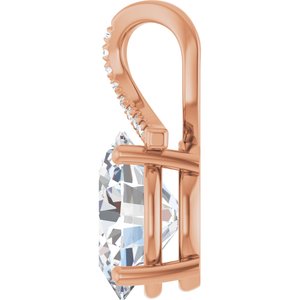 14K Rose Gold 12x10 mm Oval Pendant Mounting – image 5