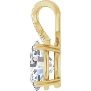 14K Yellow Gold 12x10 mm Oval Pendant Mounting – image 5