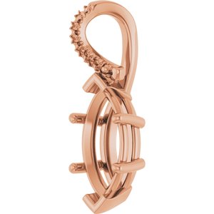 10K Rose Gold 13x6.5 mm Marquise Pendant Mounting – image 4