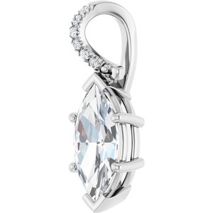Continuum Sterling Silver 13x6.5 mm Marquise Pendant Mounting – image 3