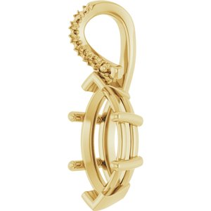 10K Yellow Gold 13x6.5 mm Marquise Pendant Mounting – image 4