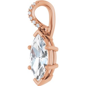 18K Rose Gold 13x6.5 mm Marquise Pendant Mounting – image 3