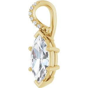18K Yellow Gold 13x6.5 mm Marquise Pendant Mounting – image 3