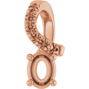 10K Rose Gold 4x3 mm Oval Pendant Mounting – image 2