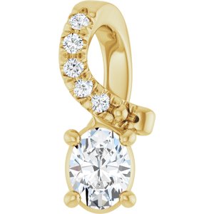 18K Yellow Gold 4x3 mm Oval Pendant Mounting