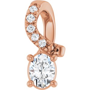 14K Rose Gold 4x3 mm Oval Pendant Mounting