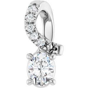 14K White Gold 4x3 mm Oval Pendant Mounting