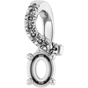 14K White Gold 4x3 mm Oval Pendant Mounting – image 2