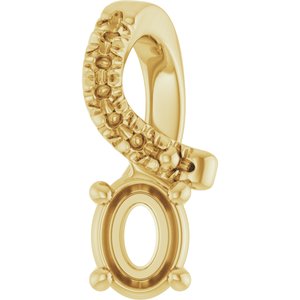 18K Yellow Gold 4x3 mm Oval Pendant Mounting – image 2