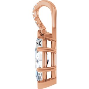 14K Rose Gold 13x6.5 mm Marquise Pendant Mounting – image 5