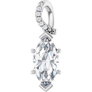 Platinum 13x6.5 mm Marquise Pendant Mounting