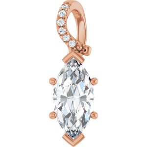 14K Rose Gold 13x6.5 mm Marquise Pendant Mounting