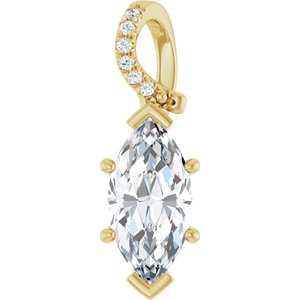 10K Yellow Gold 13x6.5 mm Marquise Pendant Mounting