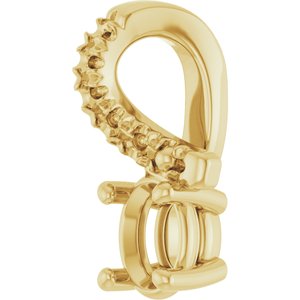 14K Yellow Gold 4x3 mm Oval Pendant Mounting – image 4