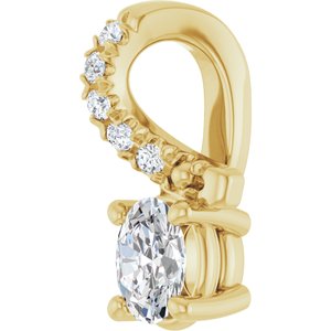 14K Yellow Gold 4x3 mm Oval Pendant Mounting – image 3