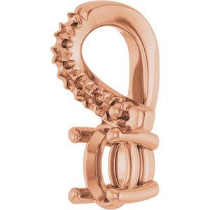 14K Rose Gold 4x3 mm Oval Pendant Mounting – image 4