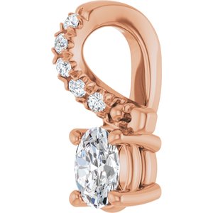 14K Rose Gold 4x3 mm Oval Pendant Mounting – image 3