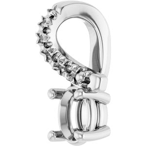 Platinum 4x3 mm Oval Pendant Mounting – image 4