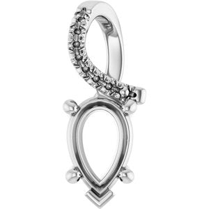 18K White Gold 8.5x5.5 mm Pear Pendant Mounting – image 2