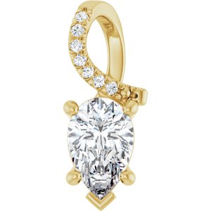 14K Yellow Gold 8.5x5.5 mm Pear Pendant Mounting