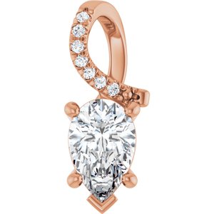 18K Rose Gold 8.5x5.5 mm Pear Pendant Mounting