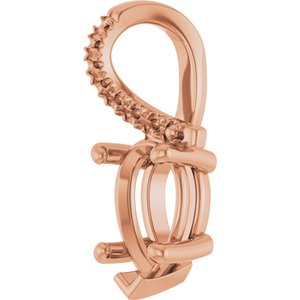 10K Rose Gold 8.5x5.5 mm Pear Pendant Mounting – image 4