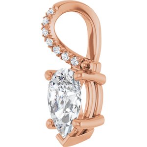 14K Rose Gold 8.5x5.5 mm Pear Pendant Mounting – image 3