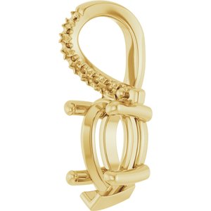 10K Yellow Gold 8.5x5.5 mm Pear Pendant Mounting – image 4