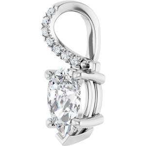 14K X1 White Gold 8.5x5.5 mm Pear Pendant Mounting – image 3