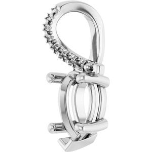 18K White Gold 8.5x5.5 mm Pear Pendant Mounting – image 4