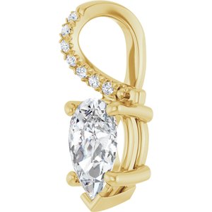 10K Yellow Gold 8.5x5.5 mm Pear Pendant Mounting – image 3