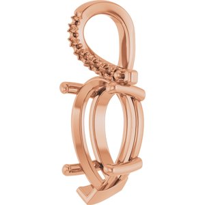 10K Rose Gold 15x10 mm Pear Pendant Mounting – image 4