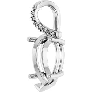 Platinum 15x10 mm Pear Pendant Mounting – image 4