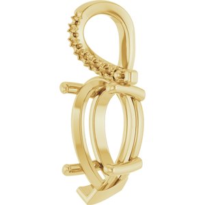 18K Yellow Gold 15x10 mm Pear Pendant Mounting – image 4