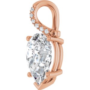 14K Rose Gold 15x10 mm Pear Pendant Mounting – image 3
