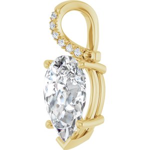 10K Yellow Gold 15x10 mm Pear Pendant Mounting – image 3