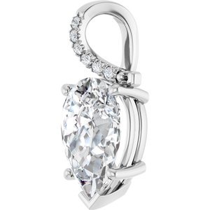 10K White Gold 15x10 mm Pear Pendant Mounting – image 3