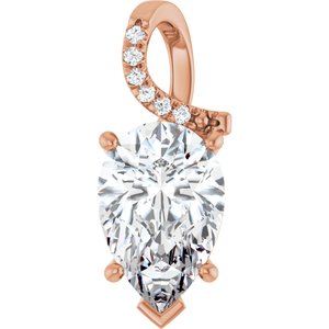 10K Rose Gold 15x10 mm Pear Pendant Mounting