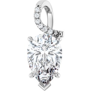 Continuum Sterling Silver 15x10 mm Pear Pendant Mounting
