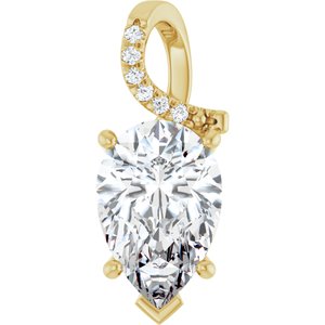 10K Yellow Gold 15x10 mm Pear Pendant Mounting