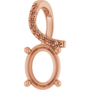 10K Rose Gold 9x7 mm Oval Pendant Mounting – image 2