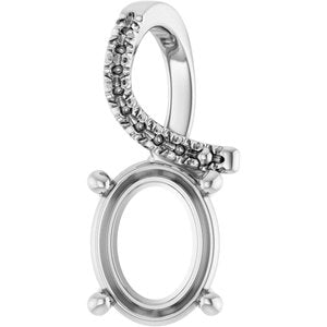 Sterling Silver 9x7 mm Oval Pendant Mounting – image 2