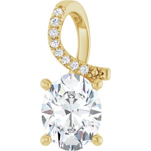 18K Yellow Gold 9x7 mm Oval Pendant Mounting
