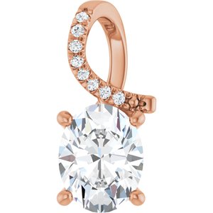 14K Rose Gold 9x7 mm Oval Pendant Mounting