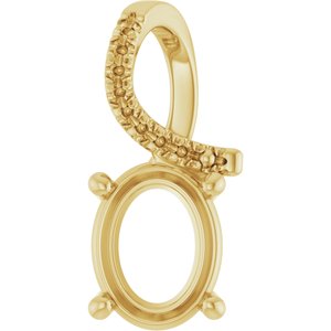 18K Yellow Gold 9x7 mm Oval Pendant Mounting – image 2